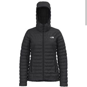 The North Face black down jacket